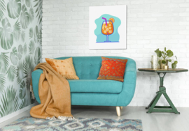 Housse coussin velours Orange APEROL SPRITZ