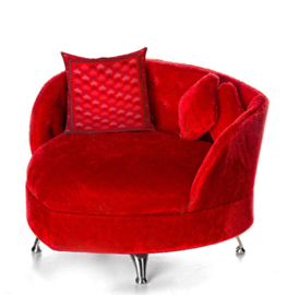 Housse coussin velours rouge LUNE ROUGE