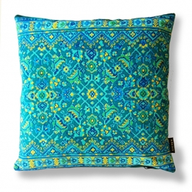 Housse coussin velours BLUE HAWAII