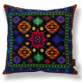 Coussin déco velours spectre-noire KALÉIDOSCOPE