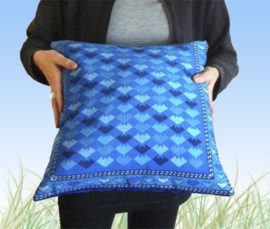 Housse coussin velours Bleu BLEUET