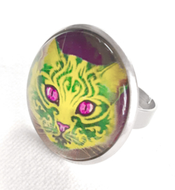 Anillo cabujón gato ORNAMENTA