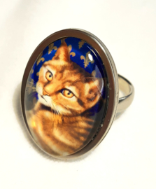 Anillo cabujón gato GOLDIE