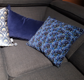 Darkblue velvet cushion cover STARRY NIGHT BUTTERFLY