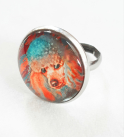 Cabochon-Ring Hund LADY