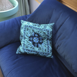 Housse coussin velours Türkis LAGON BLEU