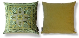 Green velvet cushion cover OLIVINE