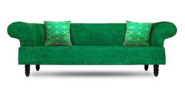Green velvet cushion cover GRASS