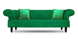 Housse coussin velours Verte HERBE