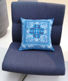 Housse coussin velours Bleu LAPIS LAZULI