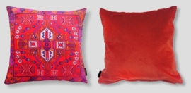 Red velvet cushion cover CARDINAL