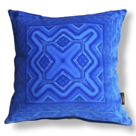 Blue velvet cushion cover DEEP SEA