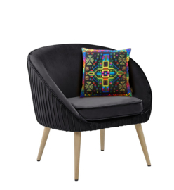 Coussin déco velours spectre-noire ARCO IRIS NEGRO