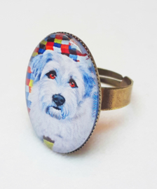 Cabochonring hund FRANKIE