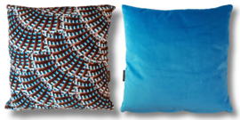 Blue velvet cushion cover JAY 2