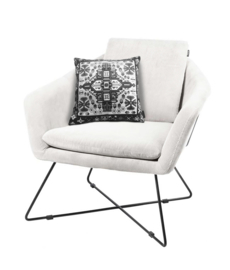 Black-grey-white velvet cushion cover ONYX