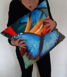 Coussin personnalisé MORPHO BLEU