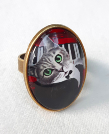 Anello cabochon gatto NORA