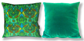 Green velvet cushion cover CHLOE