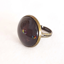 Cabochonring katt DARK BEAUTY