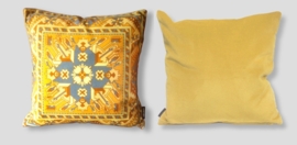 Yellow velvet cushion cover CURRY