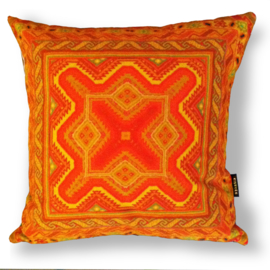 Orange velvet cushion cover CARROT