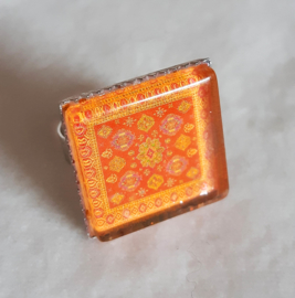 Cabochonring  MANDARIJN oranje