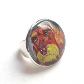 Cabochon ring dog OLIVER