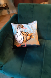 Bird cushion cover cotton or velvet TIGER DUCK