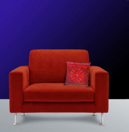 Red velvet cushion cover STRAWBERRY