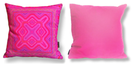 Pink velvet cushion cover FUCHSIA