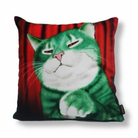 Fodera cuscino velluto gatto Verde-Rosso SIG. VERDE 