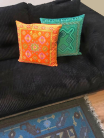 Orange velvet cushion cover TANGERINE