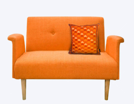 Housse coussin velours Orange POISSON ROUGE