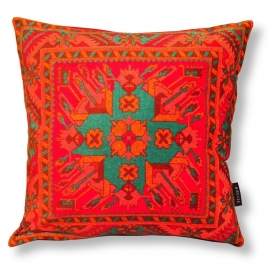 Red velvet cushion cover AFTERGLOW