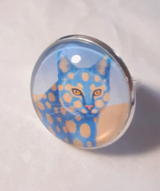 Cabochon ring cat SAND CAT