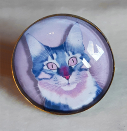 Cabochon ring cat PINK EYE