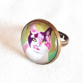 	 Cabochonring katt MAYSA