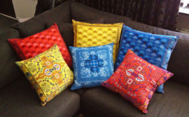 Yellow velvet cushion cover COLESEED