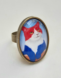 Bague cabochon chat KING CAT