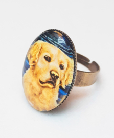 Cabochonring hund DIORA