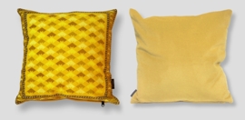 Yellow velvet cushion cover GOLDEN YELLOW