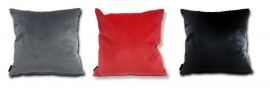 Red grey black velvet cushion cover Cat NORA