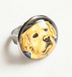 Cabochonring hund DIORA