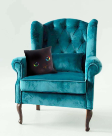 Black velvet cushion cover Cat  DARK BEAUTY