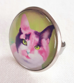 Cabochon ring cat MAYSA