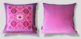 Pink velvet cushion cover PEONY