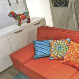 Housse coussin velours Orange SOUCI