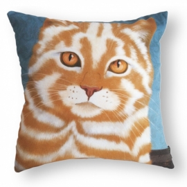 Housse coussin chat velours Mocca-Crème MACCHIATO  