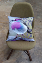 Housse coussin Oiseau coton ou velours  POUPRE-GORGE